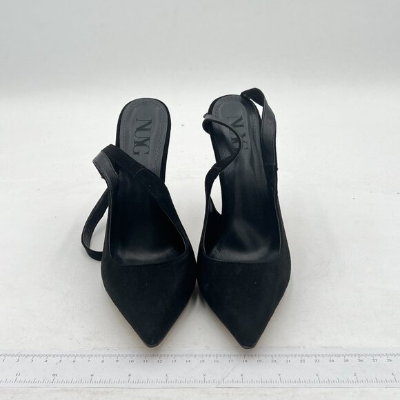 Black Pointy Toe Pumps High Heel Strappy Evening Party Event Stiletto Shoes - Picture 2 of 6